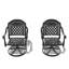 2 chaises de patio pivotantes en aluminium coulé, structure noire, coussins de couleur aléatoire pour chaise de loisirs d'extérieur, Happy Time,