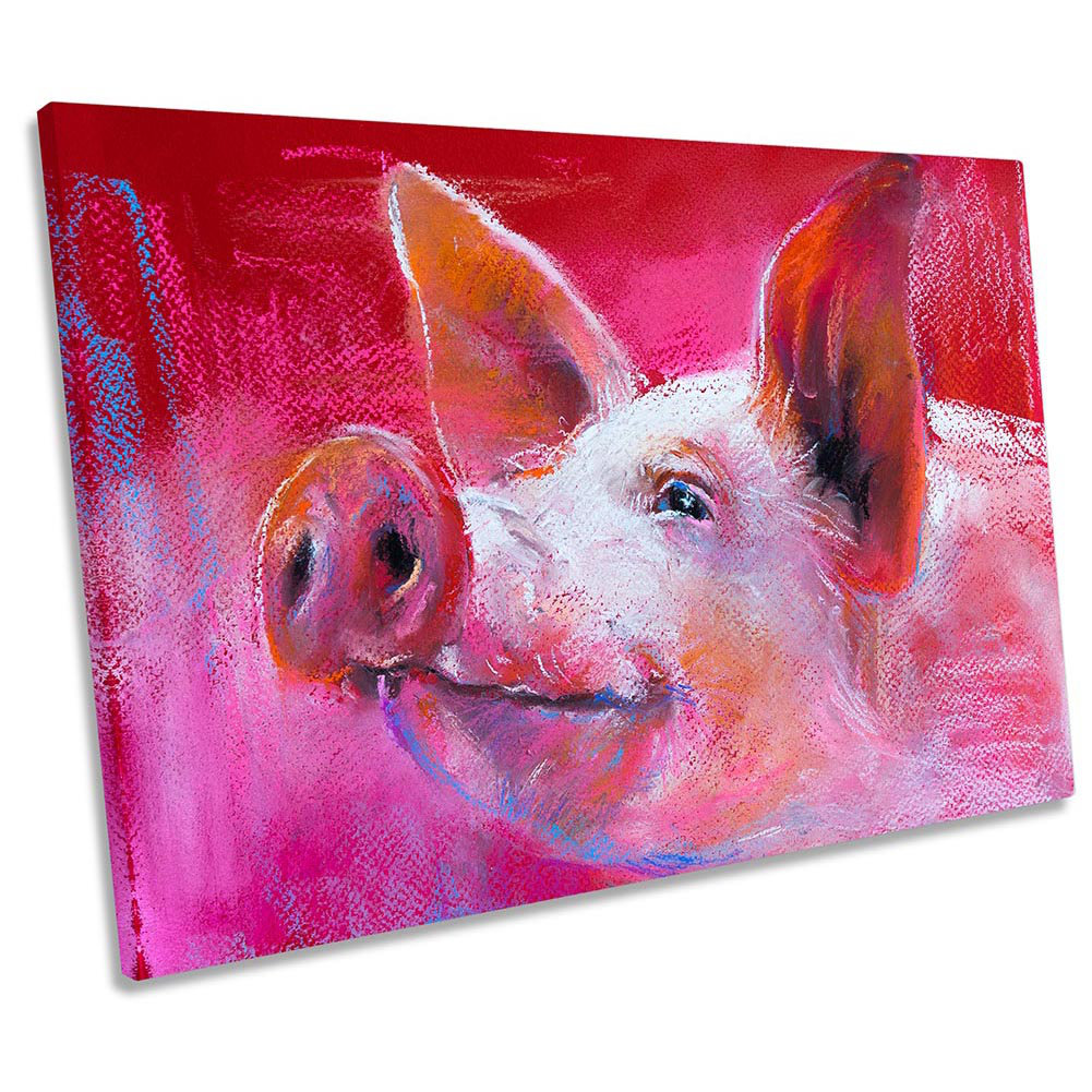 Pig Face Farm Yard - Wrapped Canvas Painting