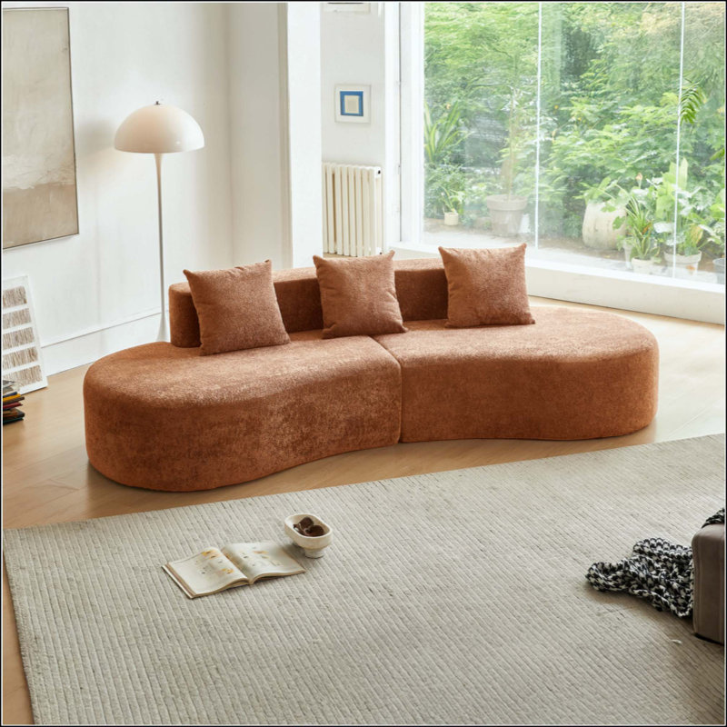 Canapé modulaire courbé moderne, canapé 5 places, confortable et élégant pour le salon, l’appartement, la décoration intérieure, facile à assembler