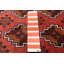 Tapis rouge en laine noué à la main de conception unique 2 pi 6 po x 9 pi 3 po Teimani