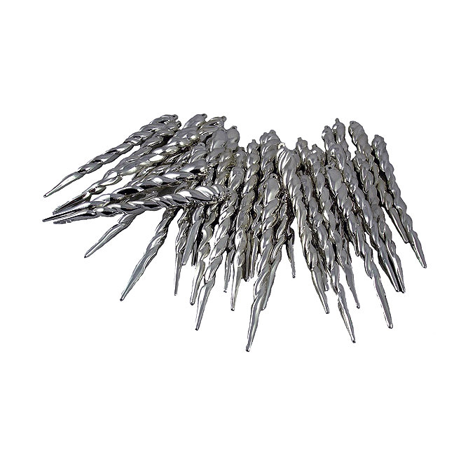 Shiny Silver Shatterproof Icicle Christmas Ornament
