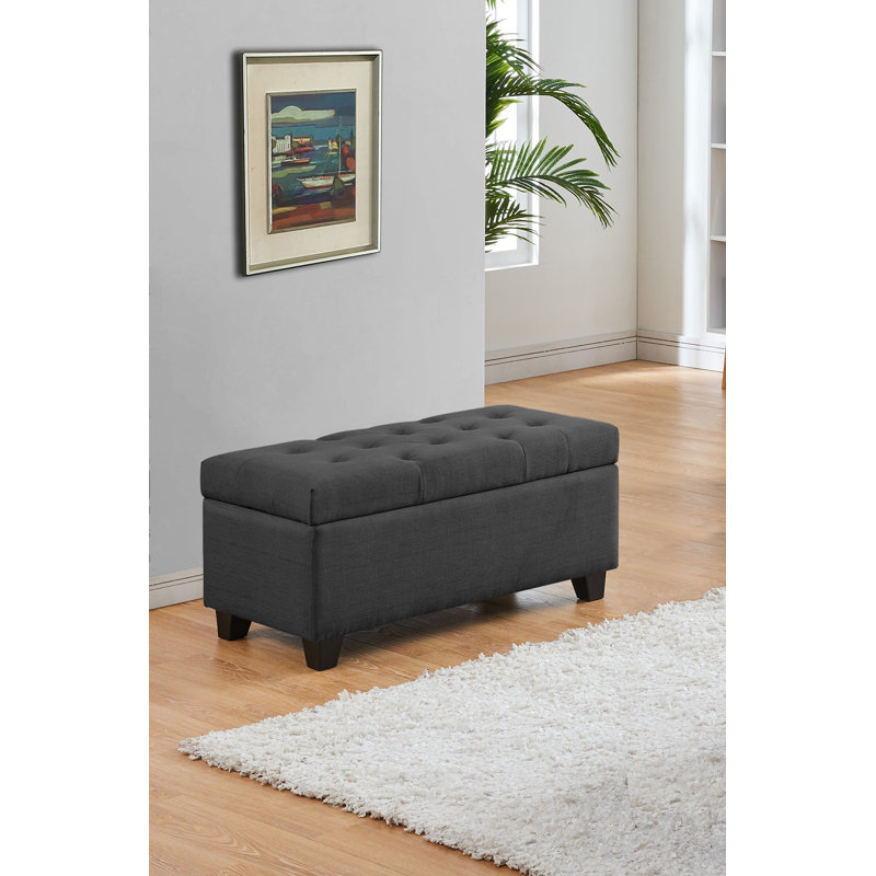 Banc de rangement rembourré Defazio, Anthracite