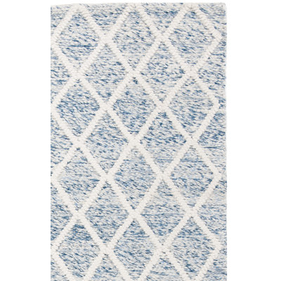 Russo Ivory Blue Hand-Woven Flatweave Rug