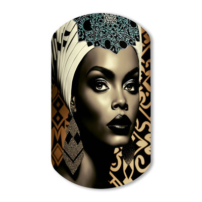 «Classy Portrait of Elegant African Lady X», art mural asymétrique en forme de cylindre afro-américain