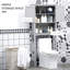 Armoire de rangement au-dessus de la toilette moderne, organisateur de salle de bain à double porte avec tablette intérieure réglable et tablette ouverte, gris