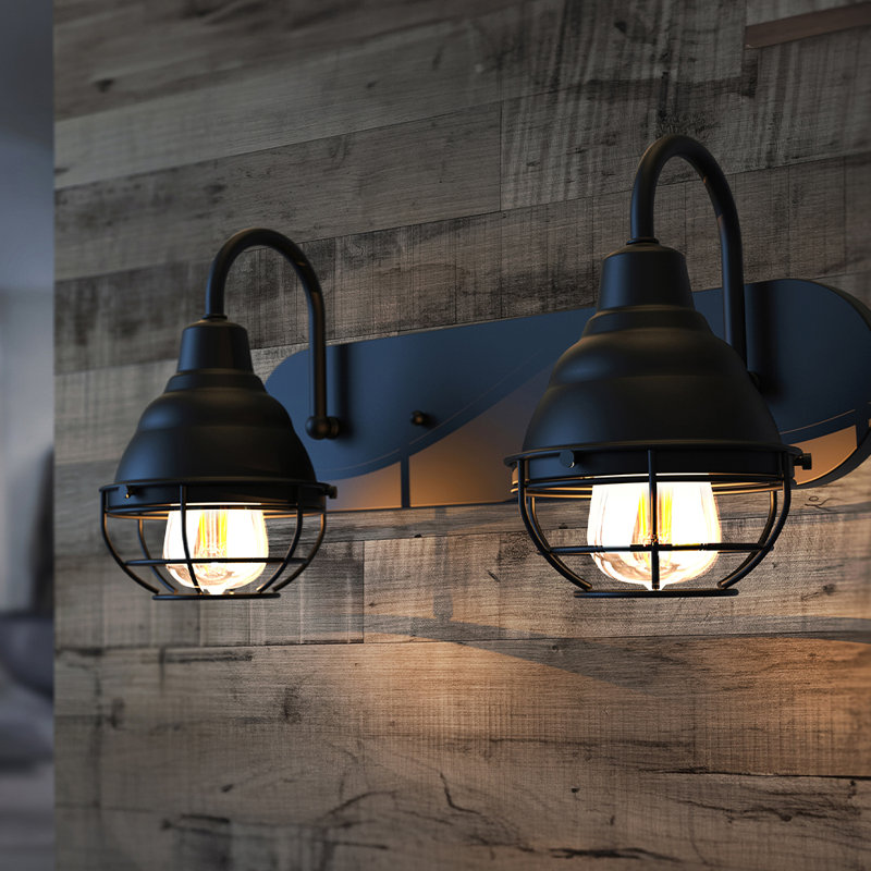 Bromberg 2 - Light Dimmable Vanity Light, Matte Black, Black