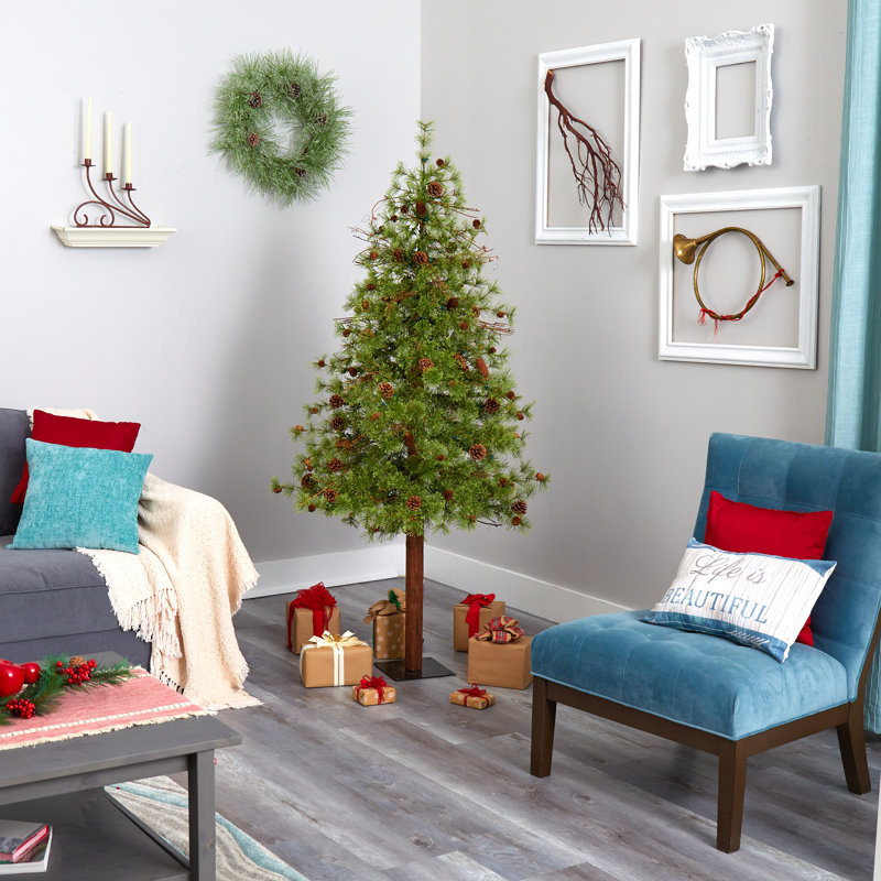 Lighted Artificial Christmas Tree, 6' H