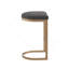 Élégant tabouret de comptoir avec base en métal doré antique et siège rembourré, parfait pour une cuisine moderne ou un bar.