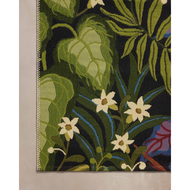 Loloi Botanical Onyx / Multi Indoor/Outdoor Area Rug, Runner 2'5" x 7'8"