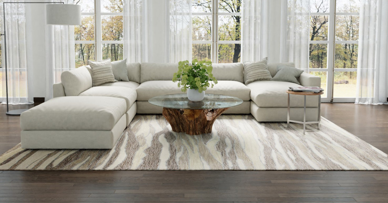 Morrison Cowhide Geometric Area Rug in Gray