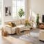 Canapé en chenille 3 places avec garniture de pompons et capitonnage matelassé, canapé ergonomique à assise profonde avec 4 coussins, support en mousse haute densité, canapé de salon moderne-132685244