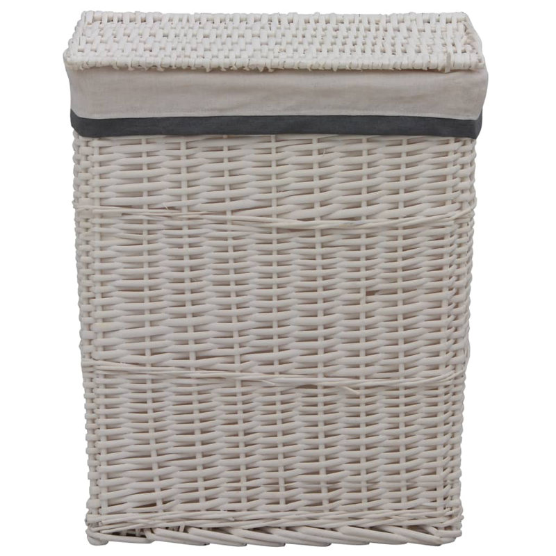 Gracie Oaks Laundry Basket Willow, White