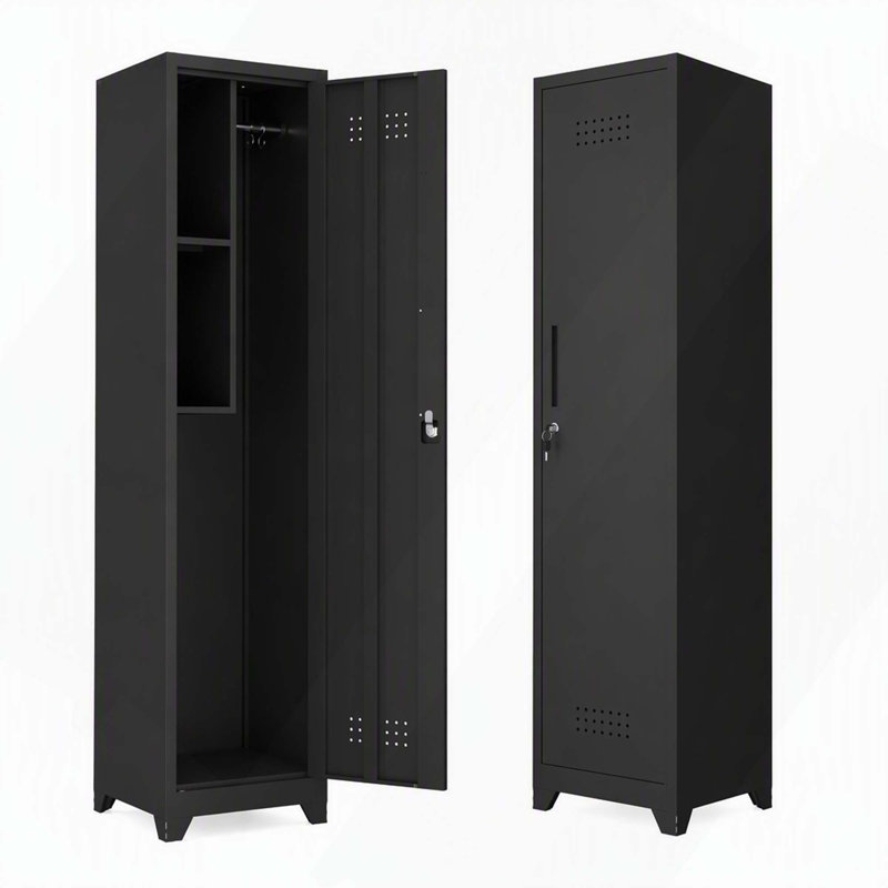 Armoire de rangement en métal robuste avec crochets et étagères, idéale pour le garage et le rangement utilitaire à domicile (1 pièce).