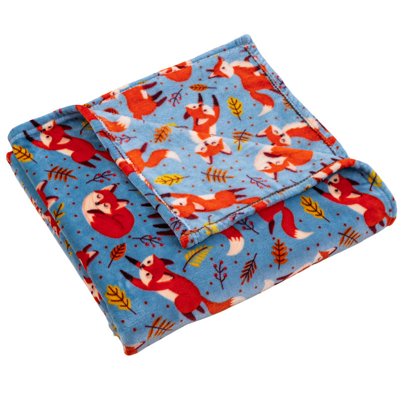 Harvest Fox Printed Flannel Throw 50"X70"