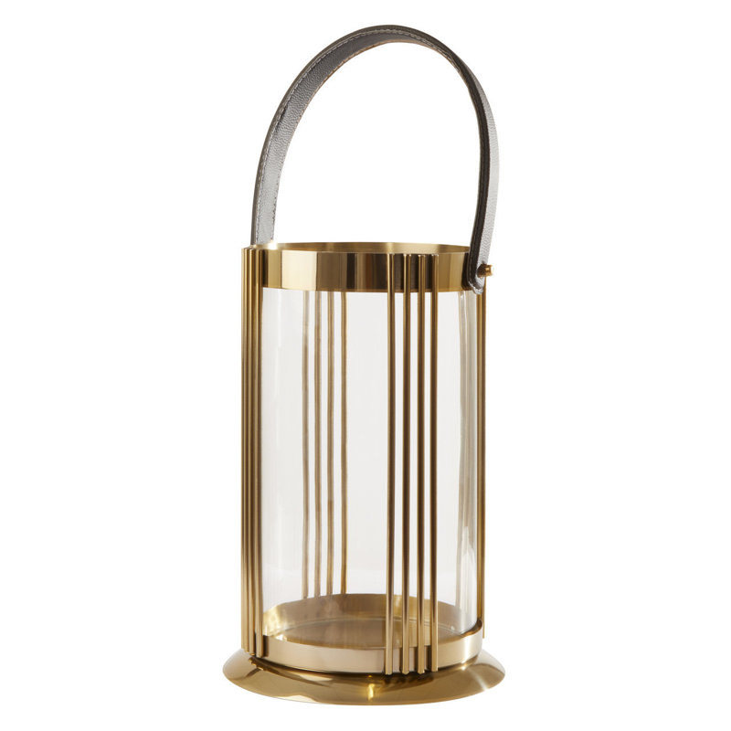 Cyrus Tabletop Lantern, Gold, 45 cm H x 19 cm W x 19 cm D