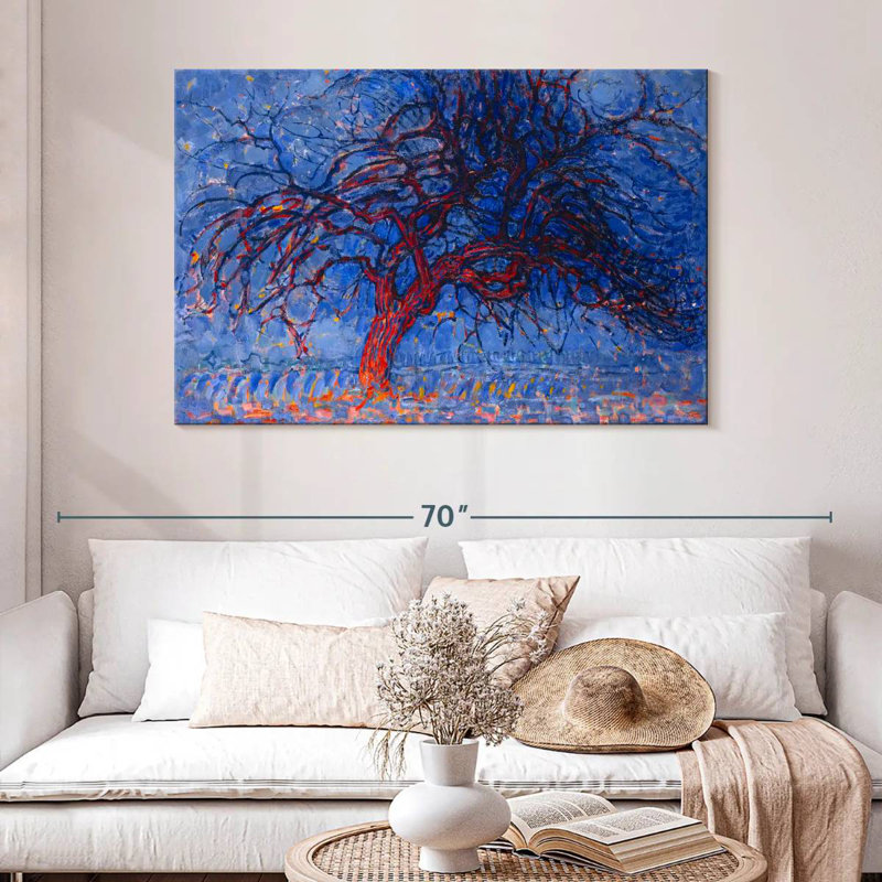 Harnek Avond le soir, l'arbre rouge, H 32 po x l 48 po