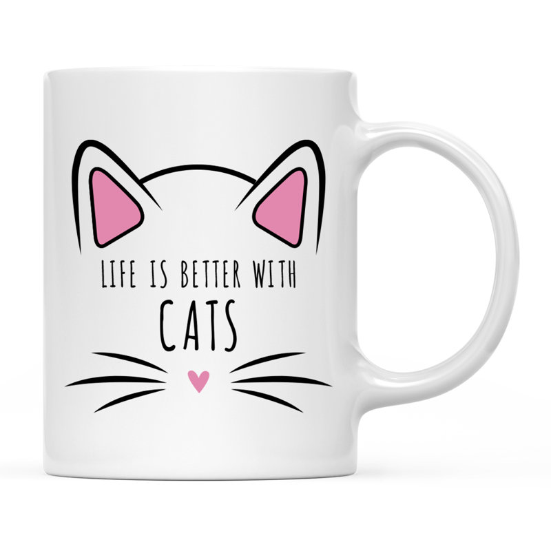 Tasse à café «Funny Cat Lover Naps», « Life Is Better With Cats » - La vie est meille