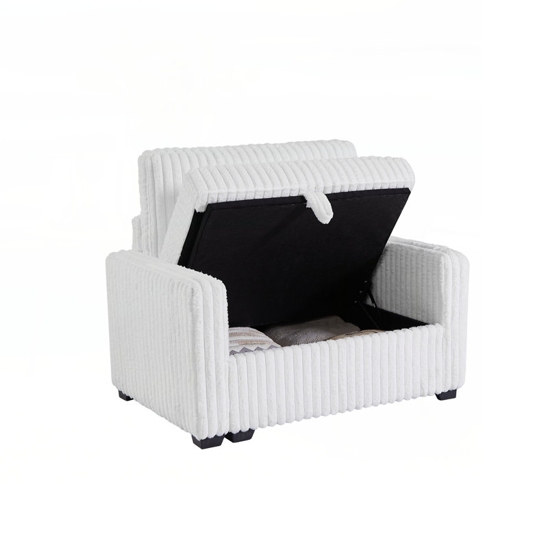 Canapé rembourré Living Room avec surface en tissu / canapé capitonné Chesterfield, grand - blanc