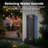 Outdoor Floor - Standing Waterfall Fountain With LED Light, Modern Rock - Textured Water Feature For Garden, Patio & Yard Decor