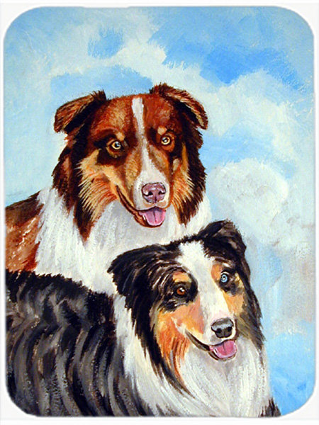 Australian Shepherd Double Trouble Glass Cutting Board