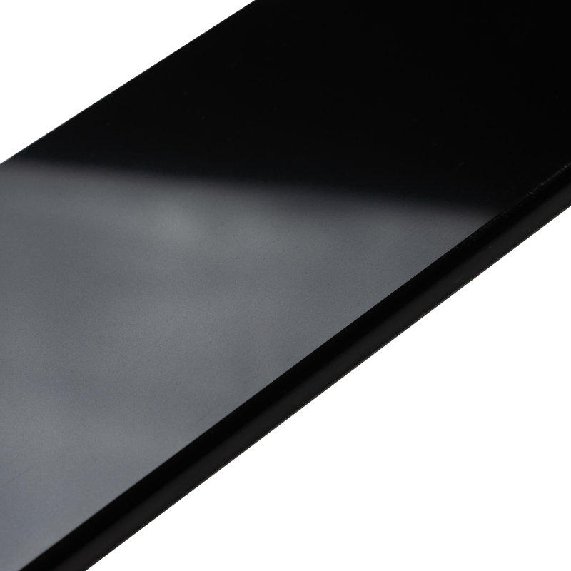 24" x 4" Polished Porcelain Bullnose Tile Trim in Absolute Black