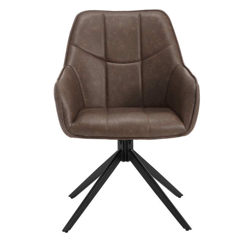 Tajana Upholstered Metal Side Chair, 1, Brown