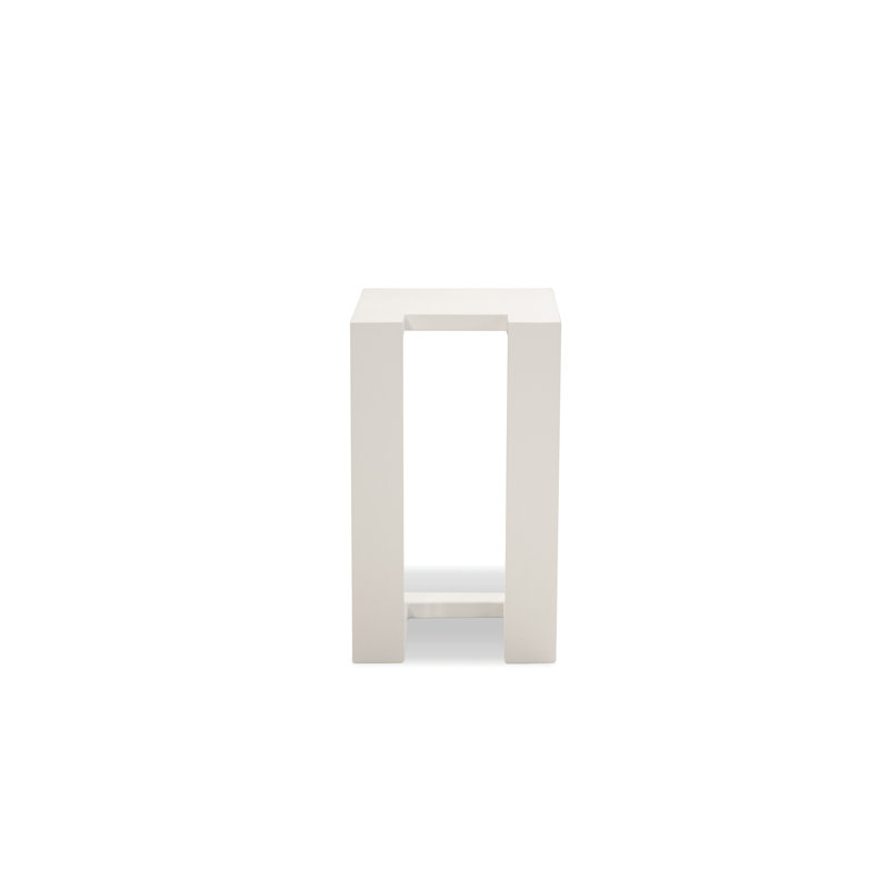 Marselia 13'' White Metal Rectangular Outdoor Side Table