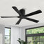 52 po Ventilateur de plafond encastré à 5 pales en bois massif sans lumière