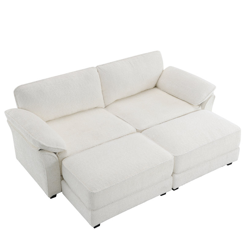 Ensemble canapé-lit modulaire convertible modulaire Roomfitter Free, Chenille blanche