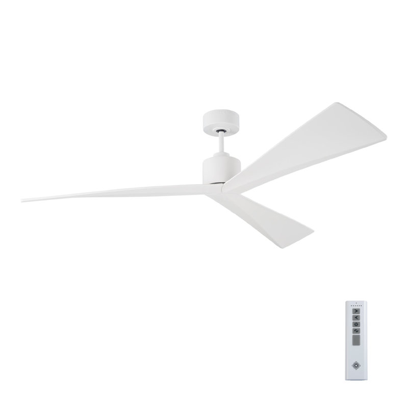 Adler Downrod Ceiling Fan, Matte White, 60"