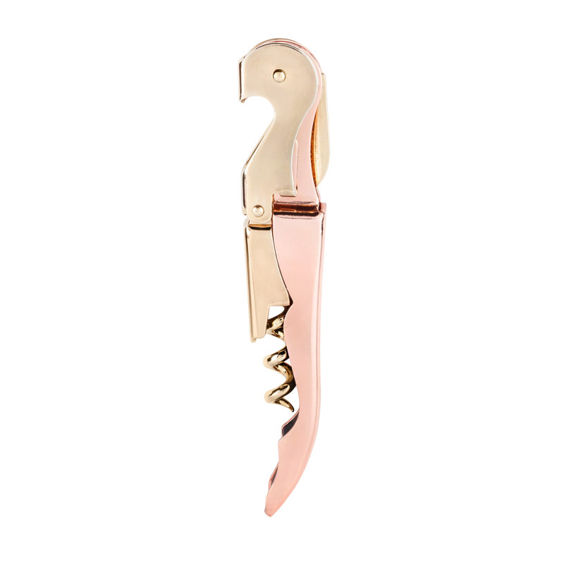 Copper and Gold Stainless Steel Double Hinged Corkscrew