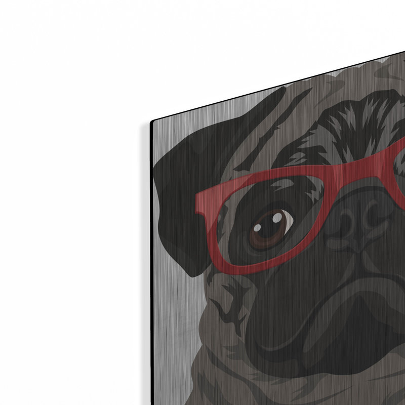 "Carlin portant des lunettes de hipster 3" par Furbaby Affiliates, H 12 po x l 12 po