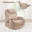 Fabric Rocking Chair with Massage, 360 Degree Swivel Sofa Seat with Drink Holder-1182140343