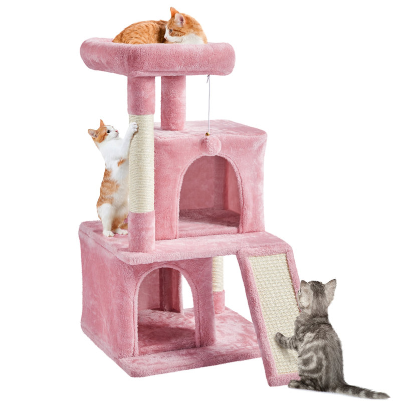 91cm H Multilevel Cat Tower, Pink
