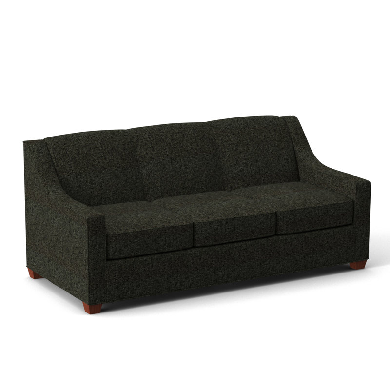 Phillips Square Arm Sofa with Reversible Cushions, Dorset Charcoal, BM Cherry, 34.5" H x 76" W x 36" D