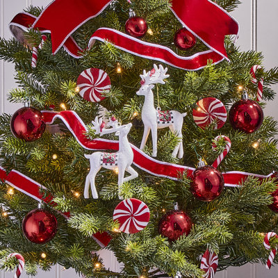 5.5" Resin Deer With Check Ornament 