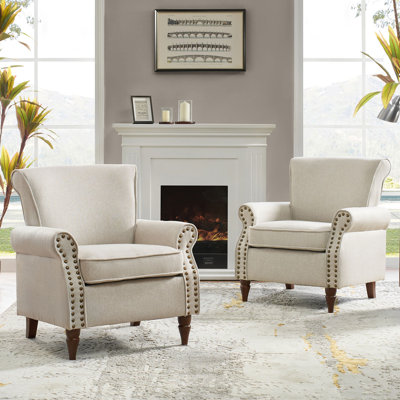Mooresville Upholstered Armchair with Solid Wood Legs