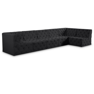 Klecka Velvet L-Shaped Sectional Reversible