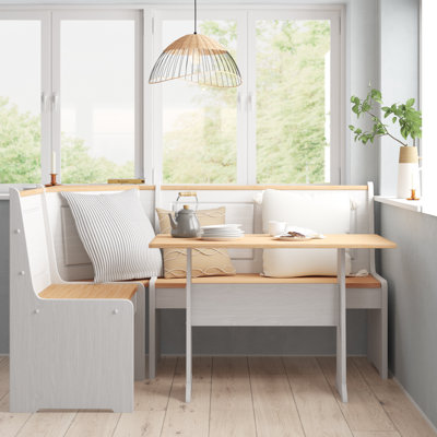 Vigga Solid Wood Corner Bench and Table Set