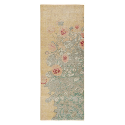 Distressed Homage Wool Floral Area Rug