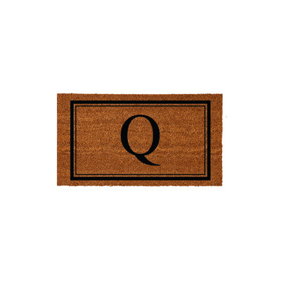 Niarcos 28" x 16" Non-Slip Monogram Coir Outdoor Door Mat
