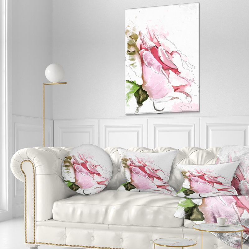 Coussin Rose, 18 po x 18 po, Carré