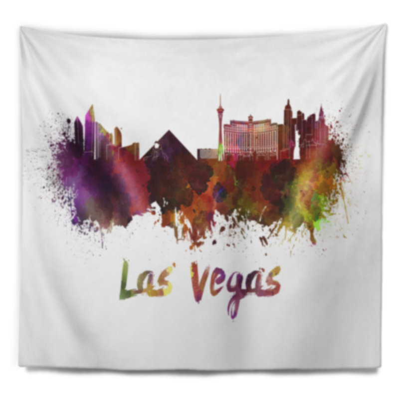 Las vegas skyline tapisserie Cityscape, H 32 po x l 39 po