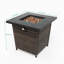 Table carrée pour foyer d'extérieur au gaz 28 pouces, plateau de table en acier, comprend des pierres, table de propane / actionnée de 28 pouces, cadre et plateau, carburant au propane / pétrole liquéfié, chauffage de 20 pieds carrés