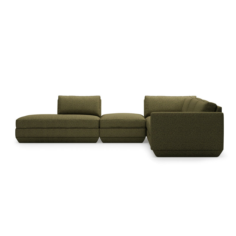 Podium Modular 5-Piece Seating Group, Left Hand Facing, Copenhagen Terra