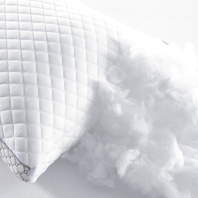 Ensemble de 2 oreillers standard - housse en tricot doux, rembourrage en duvet synthétique, support et respirant pour toutes les positions de sommeil