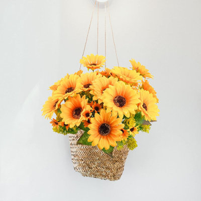 10 pièces faux tournesols en vrac bouquet de tournesol en soie réaliste avec longues tiges pour arrangement de décoration de mariage centres de table décoration intérieure extérieure