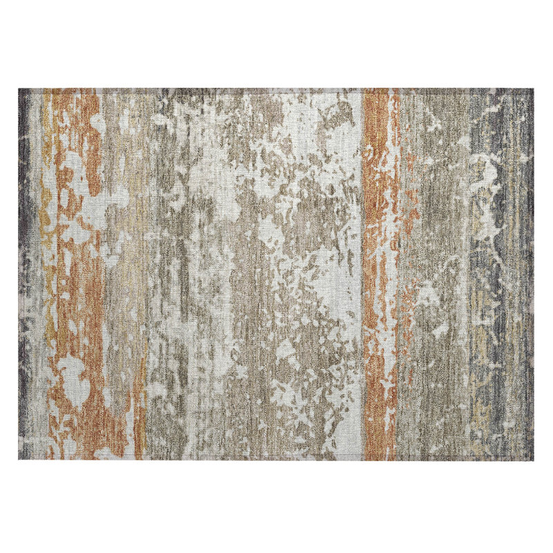 Machine Washable Indoor/Outdoor Lanphear ACN2398 Stripes Rug, Rectangle 1'8" x 2'6"