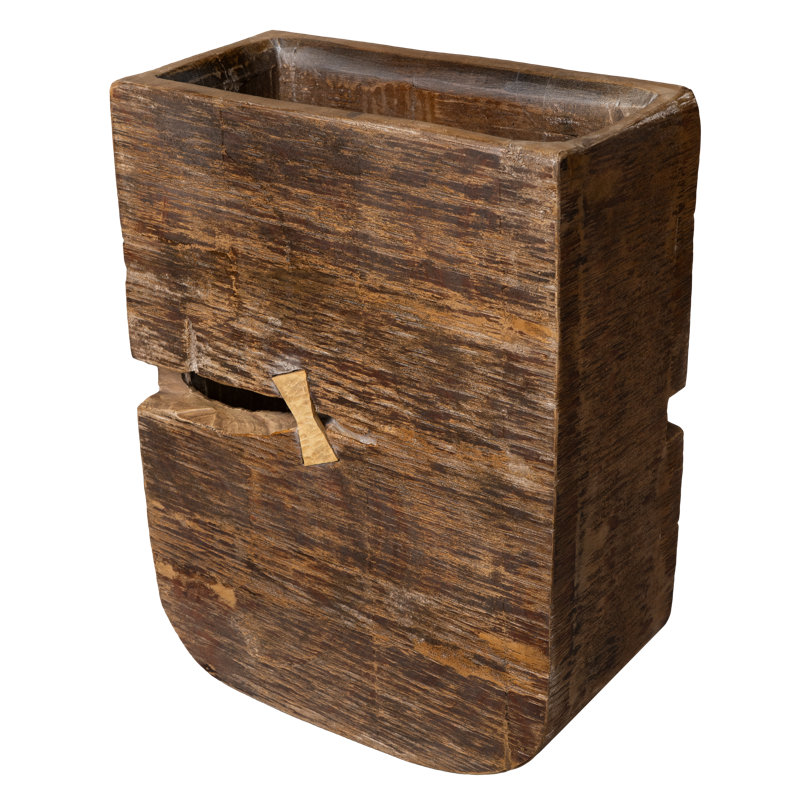 Timber Fracture Planter ~ A bold fusion of modern geometry and aged texture, this large-format 100% reclaimed wood planter pairs a boxy architectural form with handcrafted details. A sculptural statement for contemporary spaces.