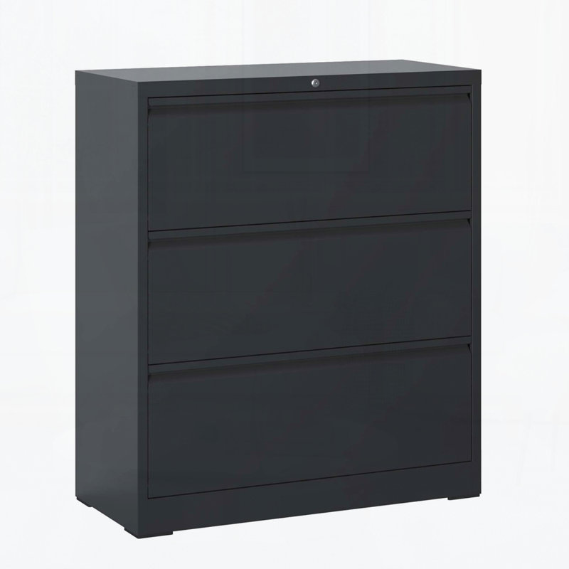 File Cabinet 3 Drawer, Filing Cabinet with Lock, Lockable File Cabinet for Home Office, Locking Metal File Cabinet for Legal/Letter/A4/F4 Size
